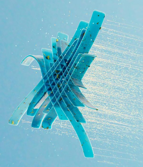 Abstract digital balance visualization in deep blue